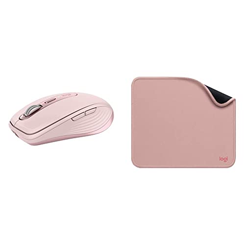 Image of Logitech MX Anywhere 3 Compact Performance Mouse - Wireless, Magnetic Scroll with Mousepad, Studio Series with Anti-Slip Rubber Base,Spill Resistant (Dark Rose)