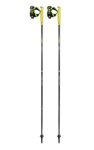 LEKI Evotrail FX.One TA Aluminum Lightweight Collapsible Trekking Poles for Hiking & Trail Running - Black-Neon Yellow-Dark Anthracite - 120 cm