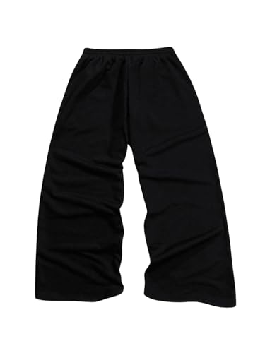 SHENHE Men's Y2k Graphic Baggy Sweatpants Wide Leg Striped Open Bottom Drawstring Sweatpants3