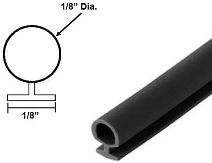 Automotive Black Bulb Type Gasket, 1/8" Dia., 1/8" Backing - 20 Ft.