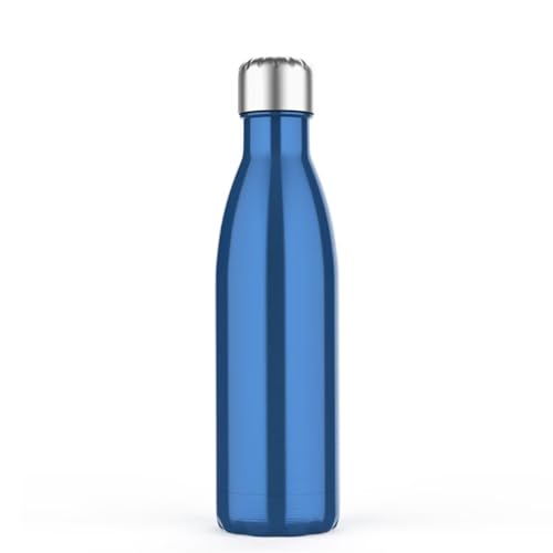 Stainless Steel Bottle 500ML, Vacuum Insulated Water Bottle, Double Wall Drinks Bottle Keep 24 Hours Cold & 18 Hours Hot for Outdoor Sports, Fitness, Hiking, Camping, School, Office (Dark Blue)