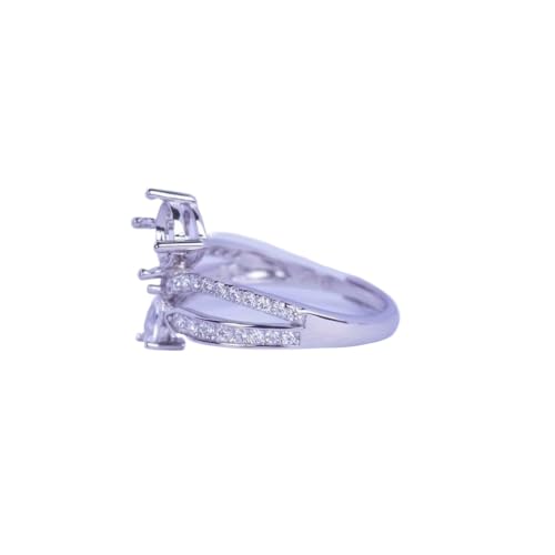 Base de anillo de plata de ley 925 con engaste de corona para joyas 2