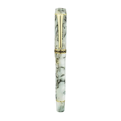 Asvine GTSGS38C Kaigelu 316 White Marble Acrylic Celluloid Fountain Pen thumb #1