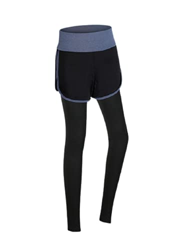 【D.R.CUBE】ショートパンツ レディース 短パン ヨガ ランニング スポーツ 夏 フィットネス ルームパンツ カジュアル 通気性 伸縮性 吸汗 速乾 (ネイビー パンツ, S)