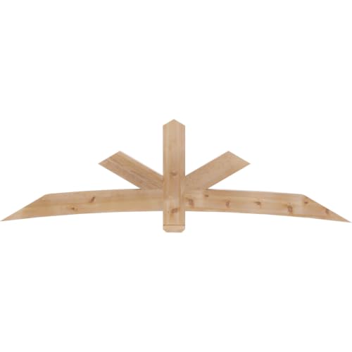 Ekena Millwork 96"W x 28"H x 4"D x 6"F, 7/12 Pitch, Alberta Rough Sawn Timber Gable Bracket, Western Red Cedar