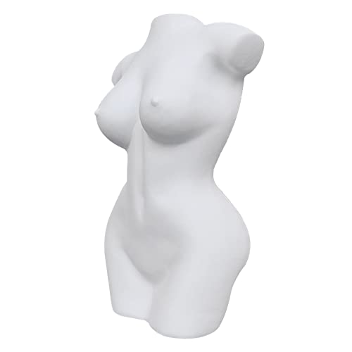Tiuimk Jarrón de resina para el cuerpo femenino, maceta de resina, estatuas de mujer, adorno de escritorio, decoración blanca