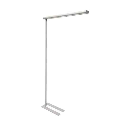 MAUL LED-Standleuchte MAULjet – Breite Arbeitsplatzleuchte fürs Büro – Energieeffiziente Stehleuchte mit 4000K Farbtemperatur – silber