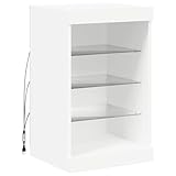 【Lumières LED réglables :】 cette armoire de rangement est équipée de lumières LED RVB, qui ont différents menus pour changer la couleur de la lumière et l'ajuster automatiquement, décorant votre maison de manière colorée et belle. Attention :】