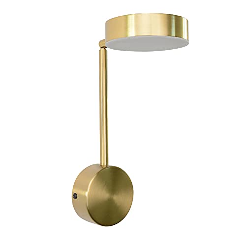 Lámpara de Pared, Aplique de Pared, lámpara de Pared con Poste Dorado, luz de Pared con rotación de 180°, lámparas de Pared LED de 9 W, iluminación de Dormitorio, Luces nocturnas