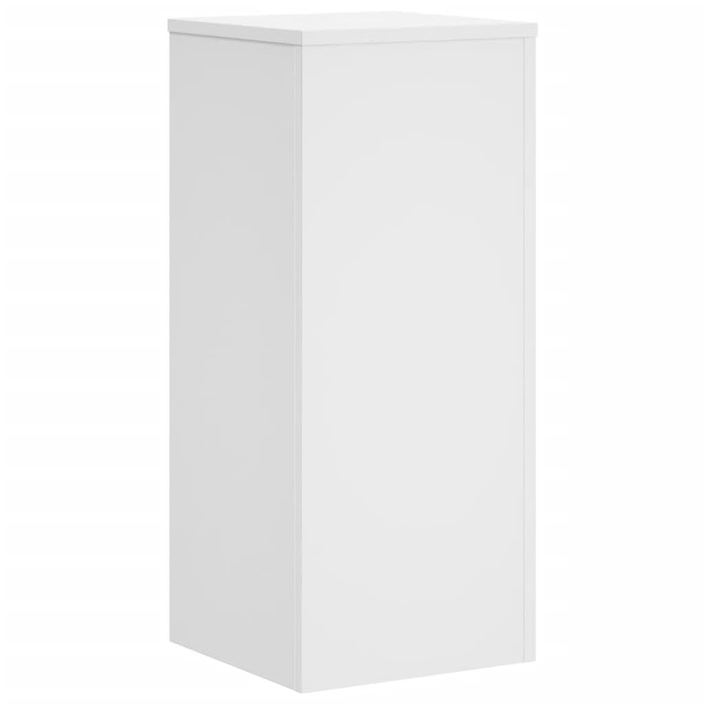 Set di 2 supporti per piante, bianco, 30 x 30 x 70 cm, in legno | Piastra superiore stabile, corpo cavo riempibile con sabbia, supporto da parete incluso, resistente all'umidità