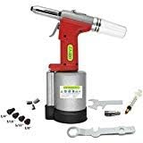 Air Rivet Gun 1/4-inch Rivet Gun Heavy Duty Pneumatic Hydraulic Rivet Tool (Red)