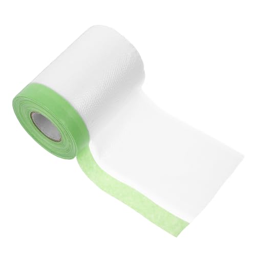 KICHOUSE Wide Range Masking Film Low Tack Adhesive Pre Taped Drop Cloth Automotive Masking Tape Painters Masking Film Roll