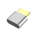 仮想ディスプレイアダプター 4K HDMI対応 1.4 DDC EDID ダミープラグ ヘッドレスゴーストディスプレイエミュレーター ビデオカードロックプレート(Silver)