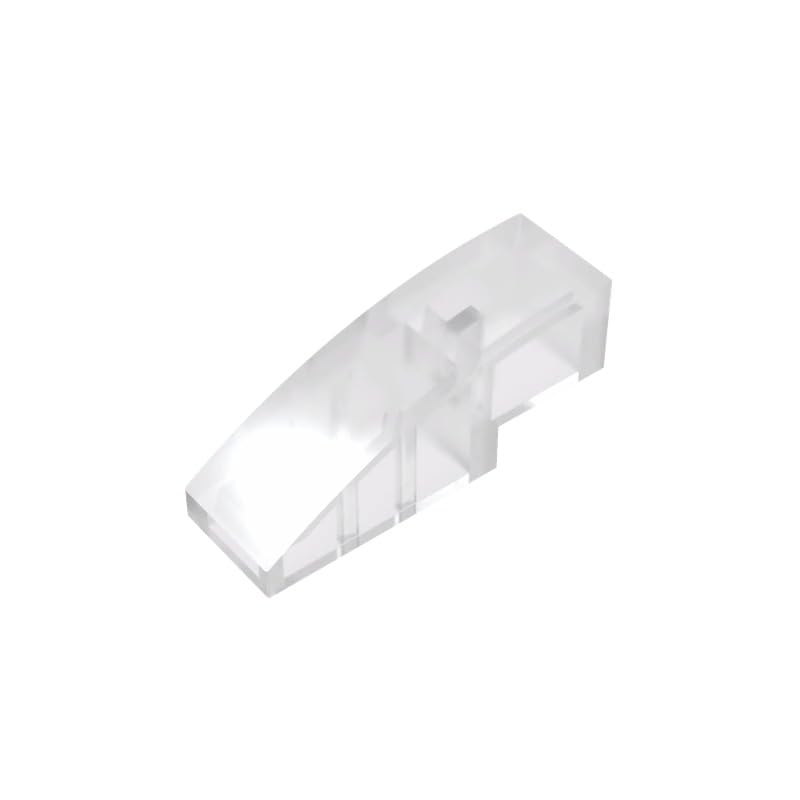 Gobricks GDS-657 Slope Curved 3 x 1 No Studs 50PCS Compatible with Lego Toy 50950 DIY Parts and MOC Components for Major Brick Brands Color:Trans Clear 40