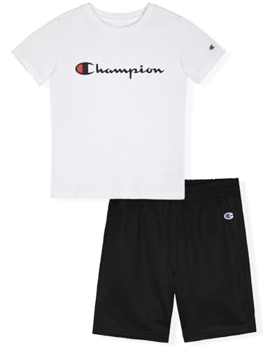 Champion Boys 2 Piece Short Sleeve Shirt and Mesh Shorts Sets