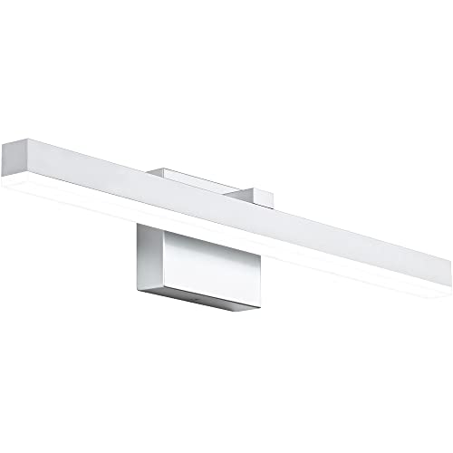 PRESDE Bathroom Vanity Light Dimmable 24in Modern Silver LED Bathroom Light Over Mirror Bath Wall Lighting Fixtures （Cold White 6000K）