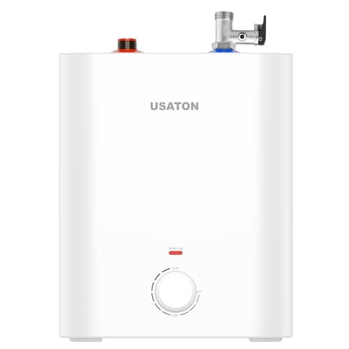 Warmwasserspeicher Untertischboiler 6L 2000W Druckfest Warmwasserboiler mit Sofort Warmwasser, Energiesparend Einfache Installation, SPCC Gehäuse Wasserdicht, Boiler für Küche Badezimmer