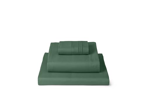 Image of Mellanni Twin Sheets Set - 3 PC Iconic Collection Bedding - Hotel Luxury, Extra Soft, Cooling Bed Sheets - Wrinkle, Fade, Stain Resistant (Twin, Emerald Green)
