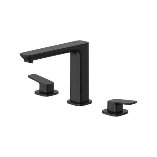 Image of GROHE Cubeo 3-Hole 2-Handle Deck Mount Roman Tub Faucet, Matte Black