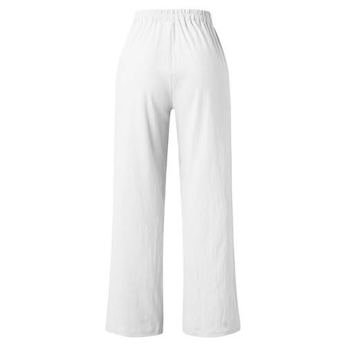 Pantalon large lin fluide coupe ample anti transpiration et léger