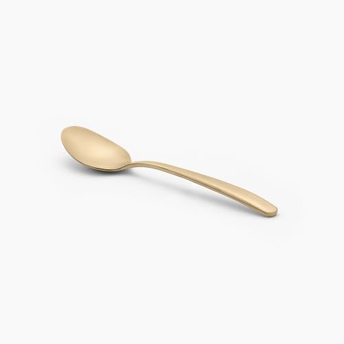 Image of GROX Curve Tea Spoon - Set of 6 | Champagne | 14 cm | 304 Stainless Steel 18 /8 | Contemporary Tea Spoon