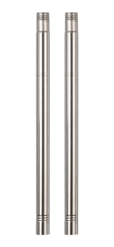 DIIG 1FT Stainless Steel Extension Rod for 1 Inch diameter Rod, Suitable for extension of stainless steel splicing flagpole and curtain rod(Silver 2 pack)