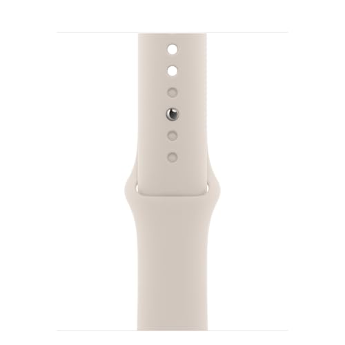 Image of Apple Watch Series 7 (GPS + Cellular, 41mm) Starlight Aluminum Case with Starlight Sport Band, Regular (Renewed)