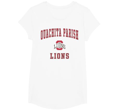 Ouachita Parish High School Lions T-Shirt C1 T-Shirt, Girls, White, Small