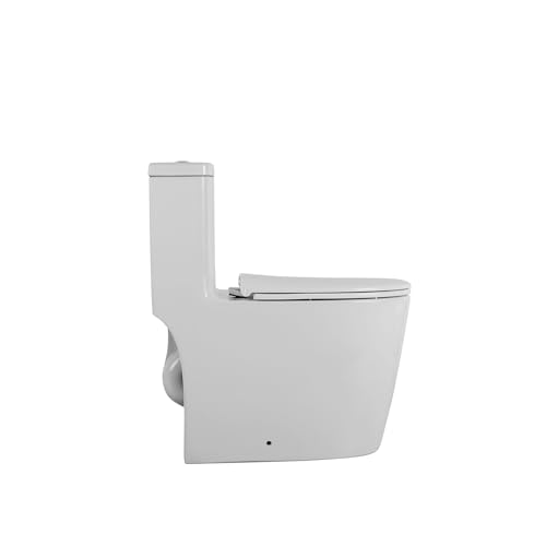 WoodHW White Color 1.1/1.6 Elongated Comfort Height Floor Mounted One-Piece