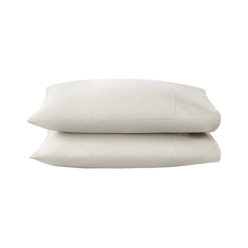 Image of 100% Organic Cotton Pillow Cases Queen Size Set of 2-100% Cotton Pillowcases GOTS Certified 300 Thread Count - Naturally Cooling Comfortable Breathable & Soft Pillow Cases (Pewter, Queen)