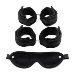 Rimba Set à Bondage menottes Main et Chevilles Noir 3 Pièces