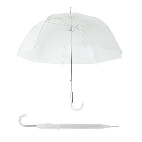 SoulRain Adult Clear Bubble Umbrella with Dome Canopy, Rain & Windproof, Auto Open with Strong Fiberglass Frame, Lightweight Stick Design for Wedding & Outdoor