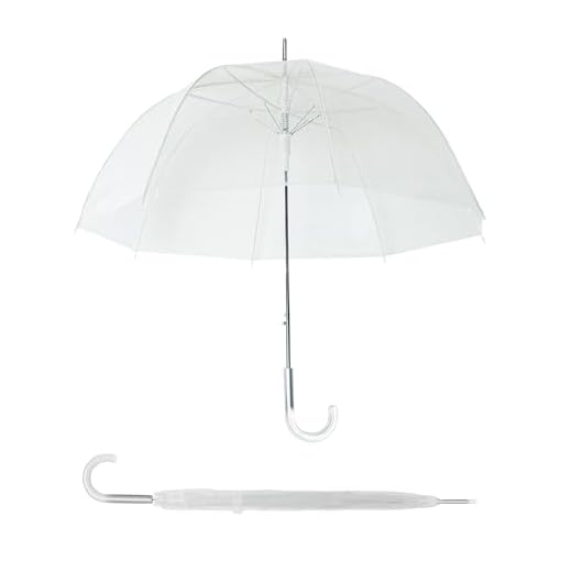 SoulRain Adult Clear Bubble Umbrella with Dome Canopy, Rain & Windproof, Auto Open with Strong Fiberglass Frame, Lightweight Stick Design for Wedding & Outdoor