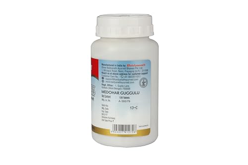 Image of Baidyanath Ayurved Medohar Guggulu Tablets, Enriched with Guggulu, Chitrakmool and Nagarmotha- 120 Tablets (Pack of 2x120)