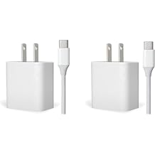 30W USB-C Fast Charger and Cable Compatible with Samsung Products, Samsung Phones, Tablets and Other USB-C Devices White 6-Foot, 2-Pack