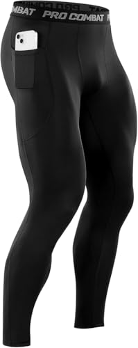 Niksa 1 lot de leggings pour homme, collants de sport leggings couche de base, noir, S