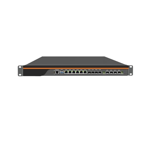 ANDAQI 1U Firewall Appliance with QAT, PFSense, OPNsense, VPN, Router PC, PVE Server, Atom C3758, RN03, 6 x 1GbE LAN, 4 x 2.5GbE LAN, 4 x SFP+ X553, DPDK Support, 0 RAM, 0 Storage, Barebone No System