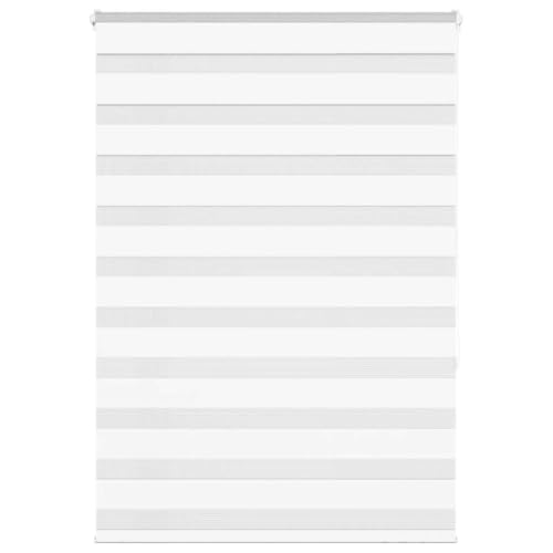 Blackout Fabric Skylight Roller Blind, Zebra Blind, White, 105 x 150 cm, Fabric Width 100.9 cm, Polyester, for Window Interior Wall, Ceiling Mounting, Window Blind, Side Pull Roller Blind, Clamping