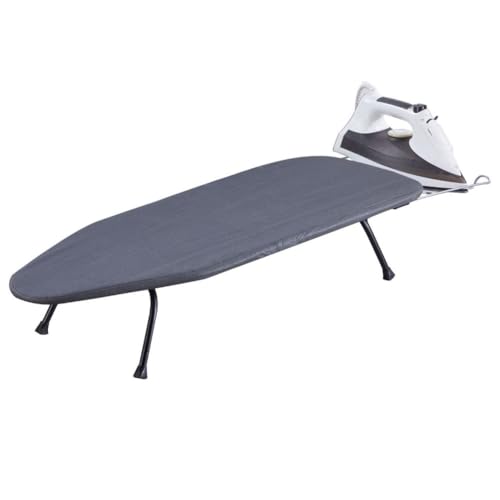 Tabla de Planchar Plegable, Tabla de Planchar Plegable sobremesa, Tabla telescópica doméstica, Almacenamiento Sólida y Duradera(Black with Tailstock)