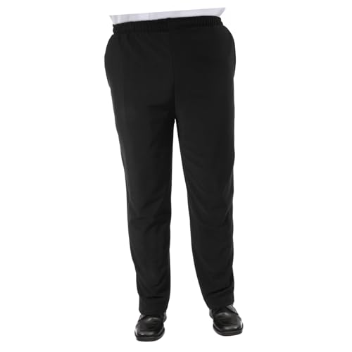 Alipis Par Pantalones de Chef Transpirables Pantalones de Chef Ajustados decoración Lana Mono de Chef cincha pantalón Hombre Chaqueta Ropa de Trabajo de Chef Pantalones de Cocinero Black