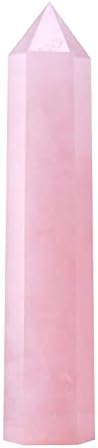 Apengshi Large Rose Quartz Natural Healing Crystal Tower 5.9"-6.3...