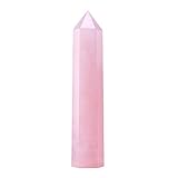 Apengshi Large Rose Quartz Natural Healing Crystal Tower 5.9'-6.3' 6 Faceted Single Point Love Energy Charger Crystal Wand Stone Meditation Home Decor Collection Gift