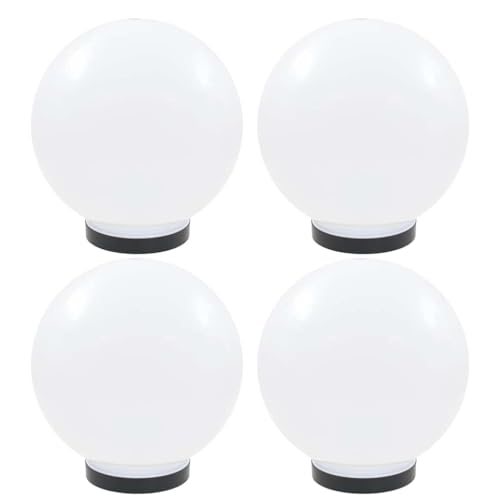 vidaXL 4X Lámparas de Bola LED Esféricas Iluminación Jardín Terraza Decorativa para Senderos Patios Balcones Ajustables Útiles Automáticas PMMA 25cm