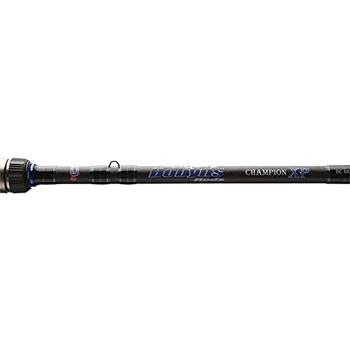 Dobyns Rods Champion Xp Series 6’8” Casting Bass Fishing Rod Dc683C | Med-Heavy Fast Action | Modulus Graphite Blank W/Kevlar Wrapping | Fuji Reel Seat | Baitcasting | Line 10-17Lb Lure 1/4-¾Oz, Black/Blue #TOP1