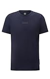 T-Shirt in regulärer Passform Rundhalsausschnitt Kurze Ärmel Doppelt vernähte Ärmelbündchen BOGNER Design-Print auf der Front Textile Label-Flag am Saum Verstärkter Saumabschluss