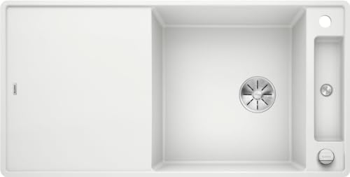 BLANCO AXIA III XL 6 S-F | Granitspüle aus SILGRANIT weiß | Einbauart: Flächenbündig | reversibel | mit Glasschneidbrett | für 60 cm breite Unterschränke | Reinigungsfreundliche Öberfläche