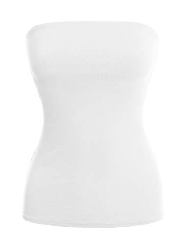 Image of MixMatchy Women's Stretchy Strapless Tube Top Y2K Bandeau Top