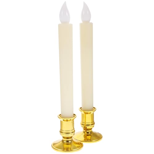 Velas LED largas doradas de polipropileno de alta resistencia ULTECHNOVO con diseño simple, 2x