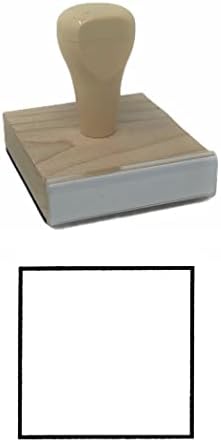 Square Outline Rubber Stamp, 2 X 2" Wood Stamp