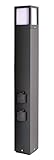 Photo Gallery deko-light | lampada da terra a torre di corrente e27 per esterni, altezza 100 cm, in alluminio pressofuso, con 2 prese rettangolari, colore: grigio facado Photo Gallery deko-light | lampada da terra a torre di corrente e27 per esterni, altezza 100 cm, in alluminio pressofuso, con 2 prese rettangolari, colore: grigio facado